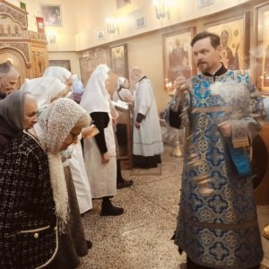праздничная литургию в храме Покрова Божией Матери при 15 городской больнице