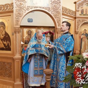 праздничная литургию в храме Покрова Божией Матери при 15 городской больнице